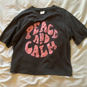 Zara Graphic Tee "Peace and Calm" Size 11-12 Girls